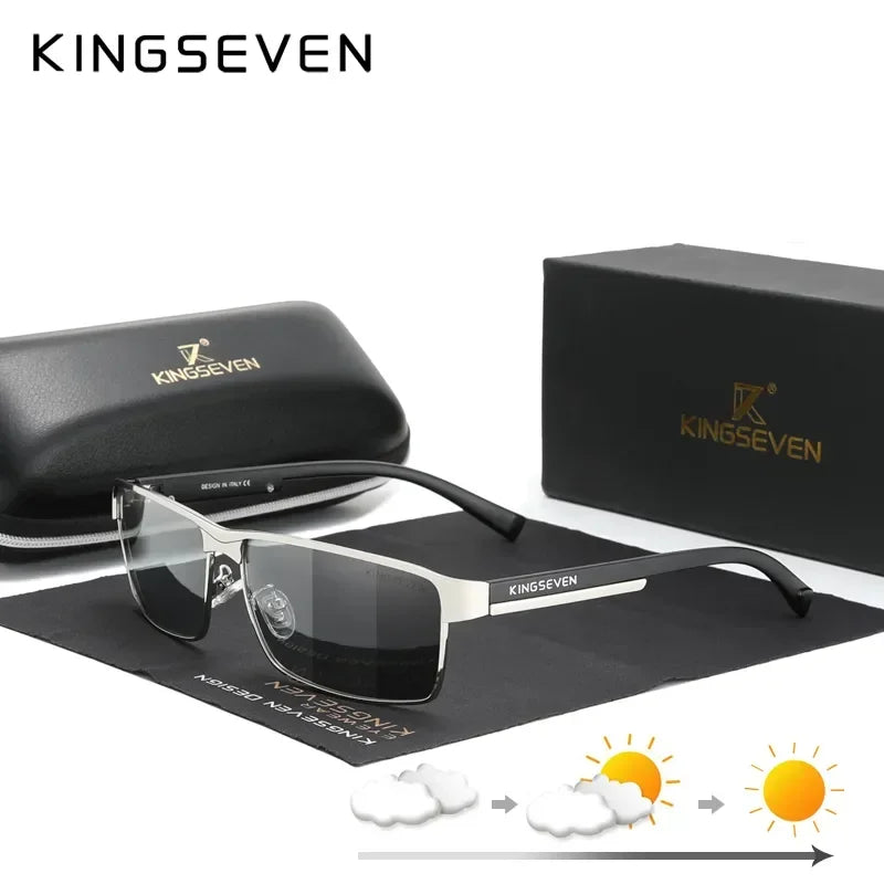 Óculos de Sol KINGSEVEN Luxo, Masculino, Polarizado, Proteção UV.