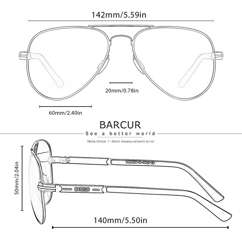 Óculos de Sol Bacur Black, Masculino, Polarizado, Proteção UV.